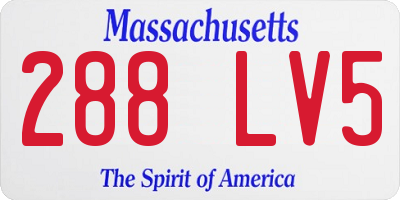 MA license plate 288LV5