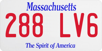 MA license plate 288LV6
