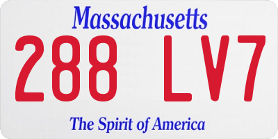 MA license plate 288LV7