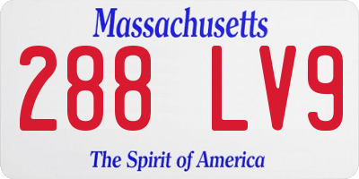 MA license plate 288LV9
