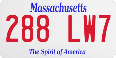 MA license plate 288LW7