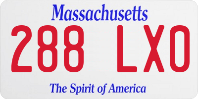 MA license plate 288LX0
