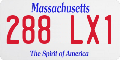 MA license plate 288LX1