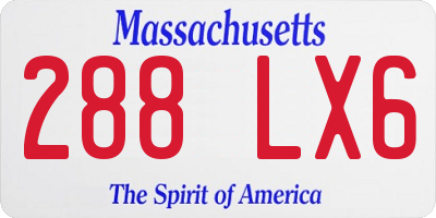 MA license plate 288LX6