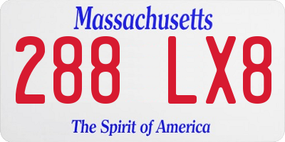 MA license plate 288LX8