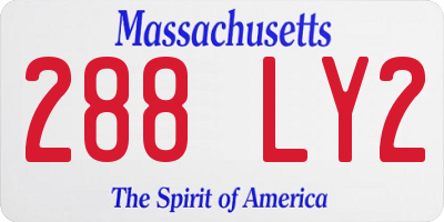 MA license plate 288LY2