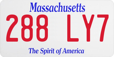 MA license plate 288LY7