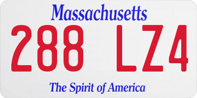 MA license plate 288LZ4