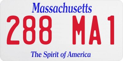 MA license plate 288MA1