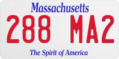 MA license plate 288MA2
