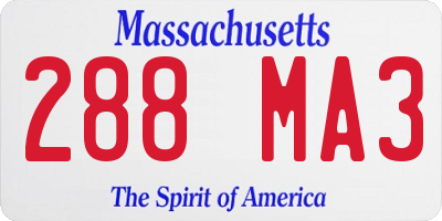 MA license plate 288MA3