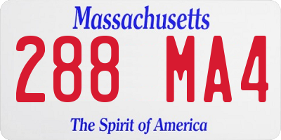 MA license plate 288MA4