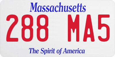 MA license plate 288MA5