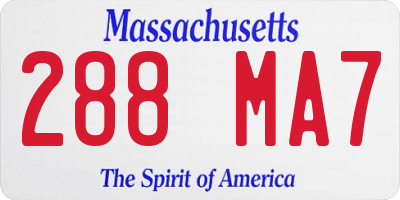 MA license plate 288MA7