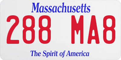 MA license plate 288MA8