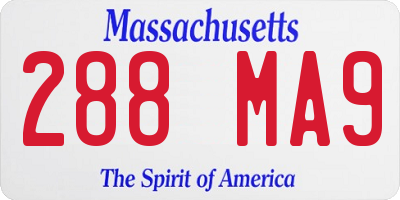 MA license plate 288MA9
