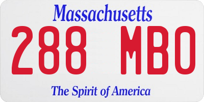 MA license plate 288MB0