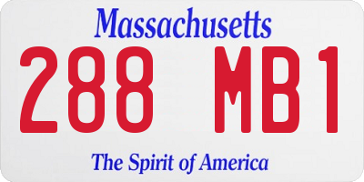 MA license plate 288MB1