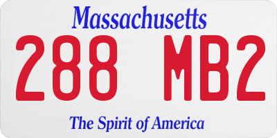 MA license plate 288MB2
