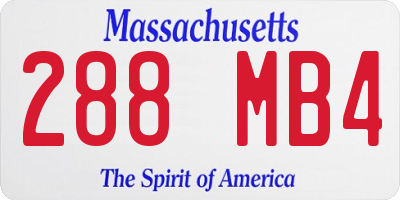 MA license plate 288MB4