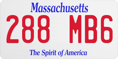 MA license plate 288MB6