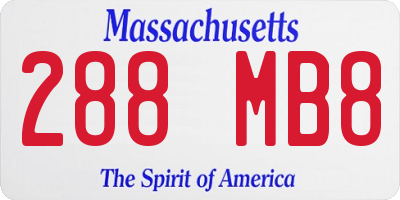 MA license plate 288MB8