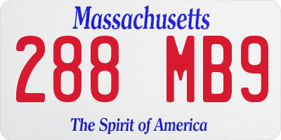 MA license plate 288MB9