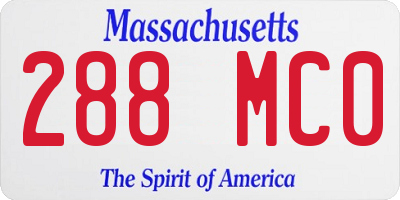 MA license plate 288MC0