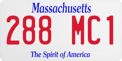 MA license plate 288MC1
