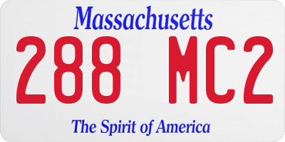 MA license plate 288MC2
