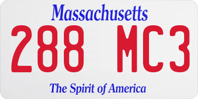 MA license plate 288MC3