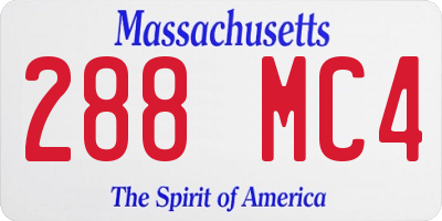 MA license plate 288MC4