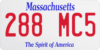 MA license plate 288MC5