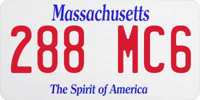 MA license plate 288MC6