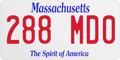 MA license plate 288MD0