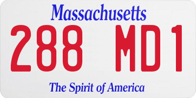 MA license plate 288MD1