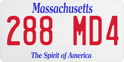 MA license plate 288MD4