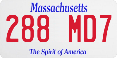 MA license plate 288MD7