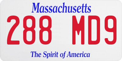 MA license plate 288MD9