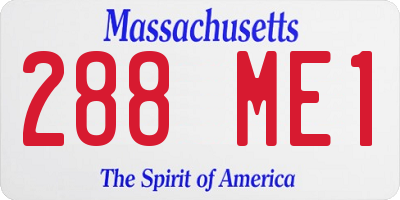 MA license plate 288ME1