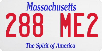 MA license plate 288ME2