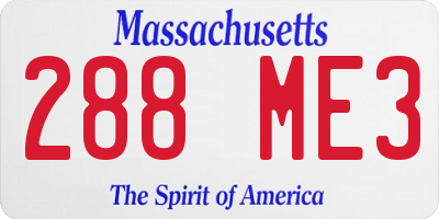 MA license plate 288ME3