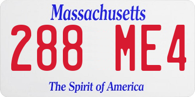 MA license plate 288ME4