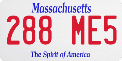 MA license plate 288ME5
