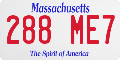 MA license plate 288ME7