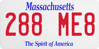 MA license plate 288ME8