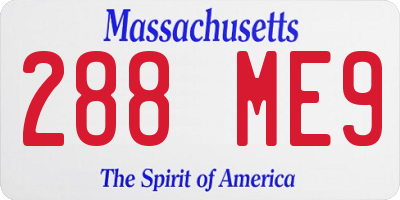 MA license plate 288ME9
