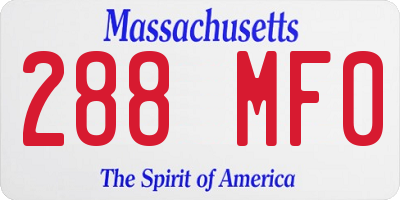 MA license plate 288MF0
