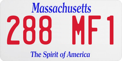 MA license plate 288MF1