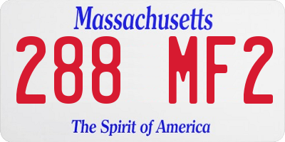 MA license plate 288MF2